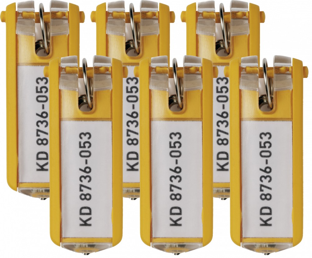 Zawieszki do kluczy Durable, 6 sztuk, żółty