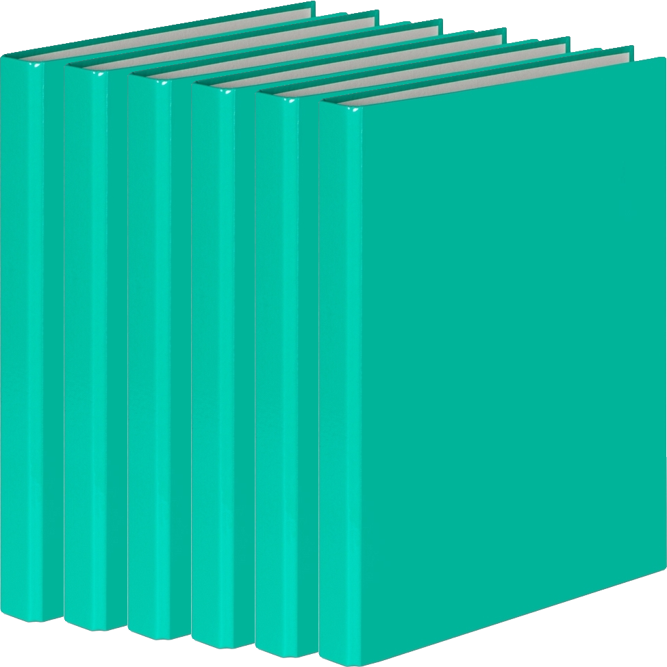 6x Segregator ringowy VauPe FCK, A4, szerokość grzbietu 25mm, do 150 kartek, 2 ringi, turkusowy