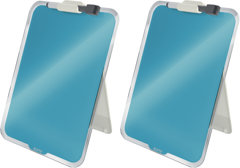 2x Tablica szklana suchościeralna Leitz Cosy, na biurko, 216x30x297mm, niebieski