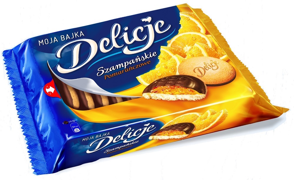 Ciastka Delicje szampańskie Mondelez, pomarańczowy, 294g