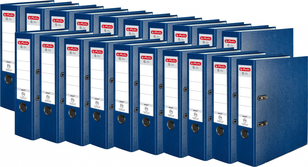 20x Segregator A4 Herlitz Q.file, 80mm, granatowy