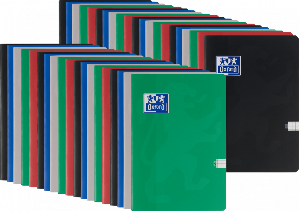 50x Zeszyt w kratkę Oxford Esse, A5, miękka oprawa, 60 kartek, mix kolorów