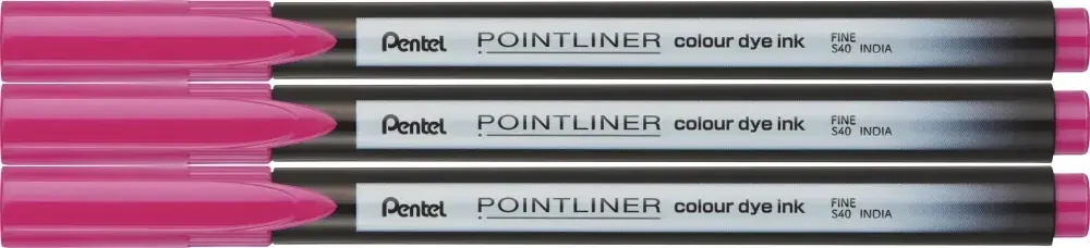 3x Cienkopis Pentel Pointliner Colour, różowy