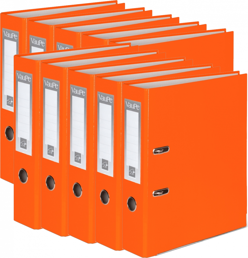 10x Segregator A4 VauPe FCK, 75mm, do 500 kartek, pomarańczowy