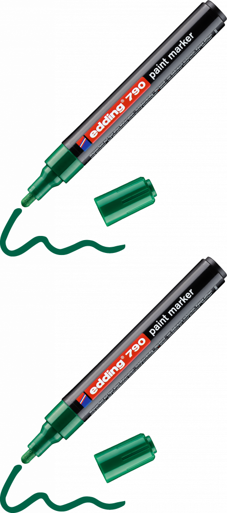 2x Marker olejowy edding 790, okrągła, 2-3mm zielony
