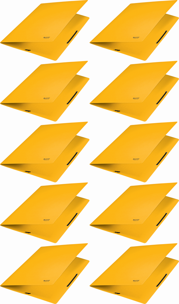 10x Teczka kartonowa z gumką Leitz Recycle, A4, 2mm, żółty