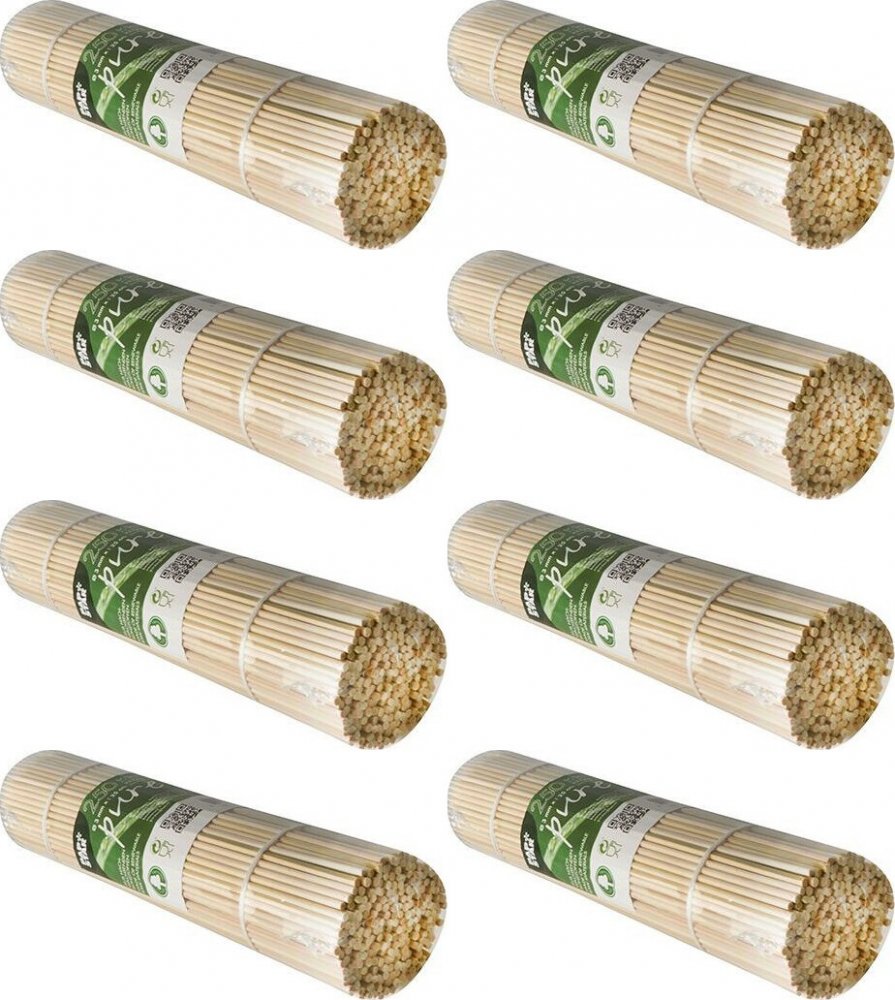 8x Patyczki do szaszłyków Papstar Pure, bambus, 25cm, 250 sztuk