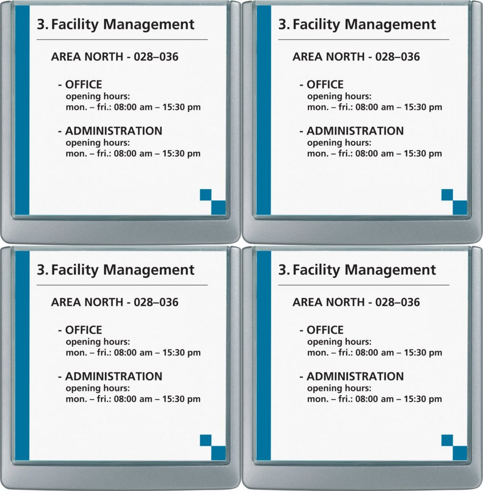 4x Tabliczka przydrzwiowa Durable Click Sign, 149x148.5mm, grafitowy