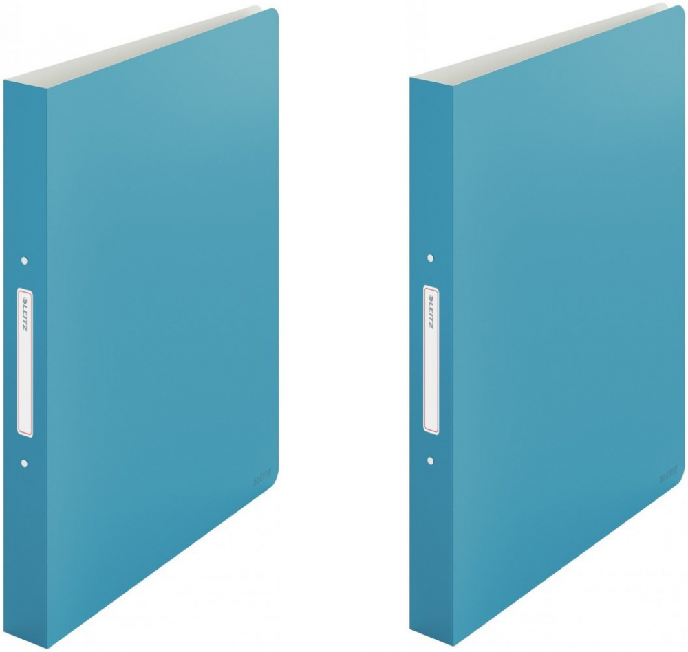 2x Segregator Leitz Cosy, A4, szerokość grzbietu 32mm, do 190 kartek, 2 ringi, niebieski