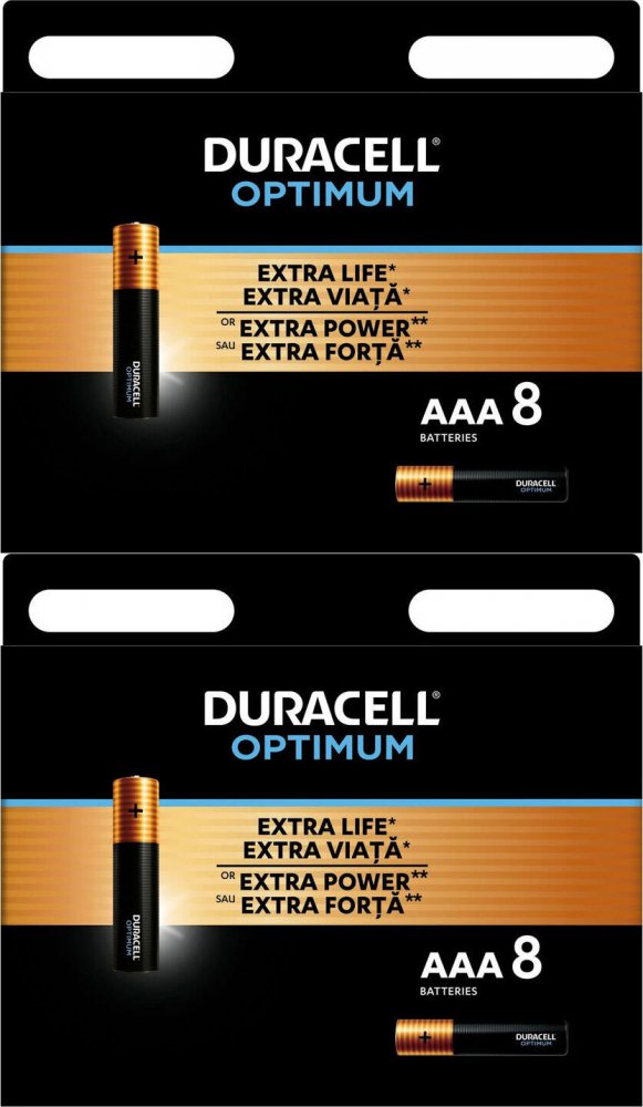2x Bateria alkaliczna Duracell Optimum, AAA, 8 sztuk