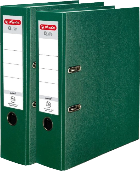 2x Segregator A4 Herlitz Q.file, 80mm, zielony