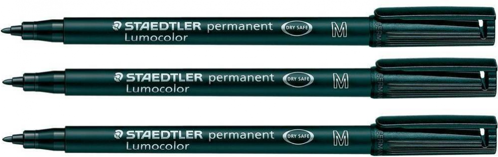 3x foliopis Staedtler Lumocolor, okrągła, 0.8-1mm (M), czarny