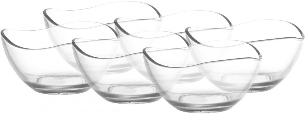 Salaterka szklana Altom Design, falowana, szkło, 6 sztuk, przezroczysty