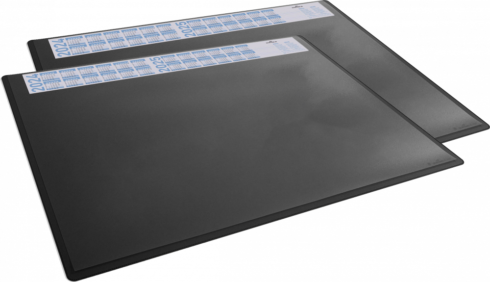 2x Podkład na biurko Durable, z kalendarzem zakładką, 650x500mm, czarny