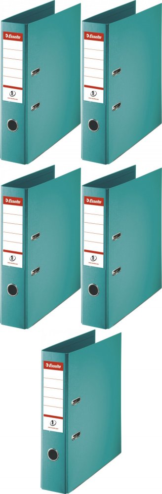 5x Segregator A4 Esselte No.1 Power, 50mm, do 350 kartek turkusowy