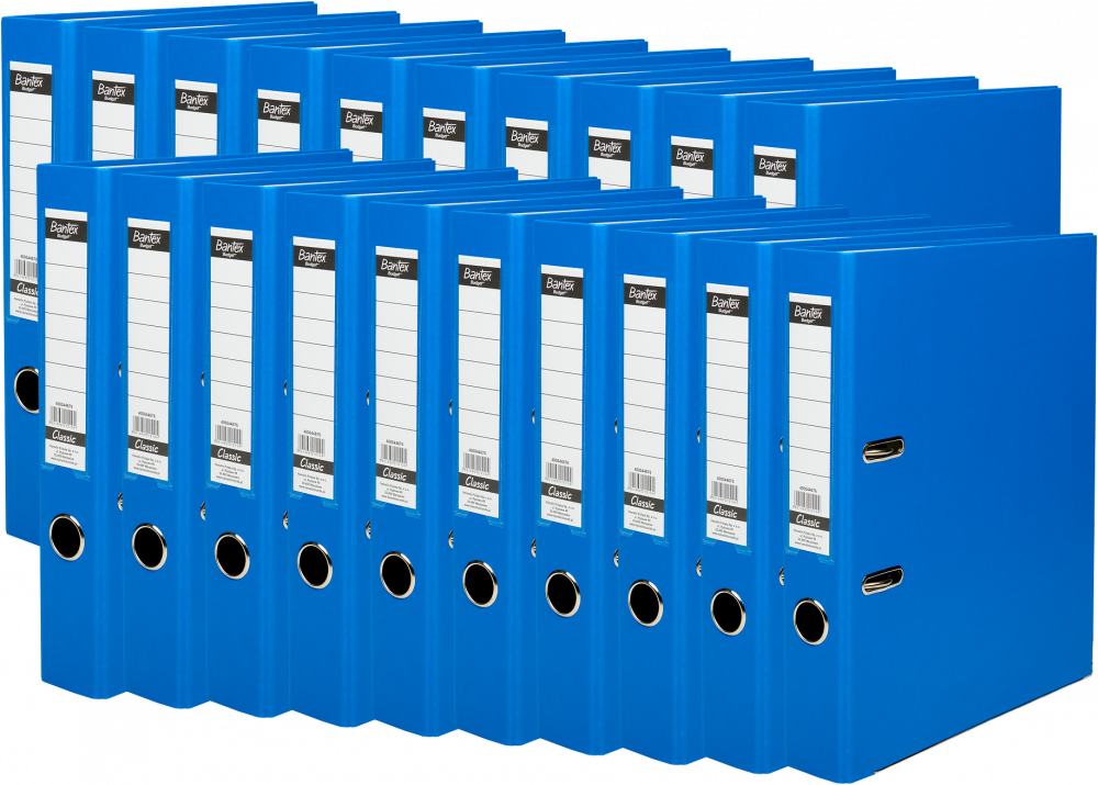 20x Segregator A4 Bantex Budget Classic, 50mm, do 350 kartek, niebieski