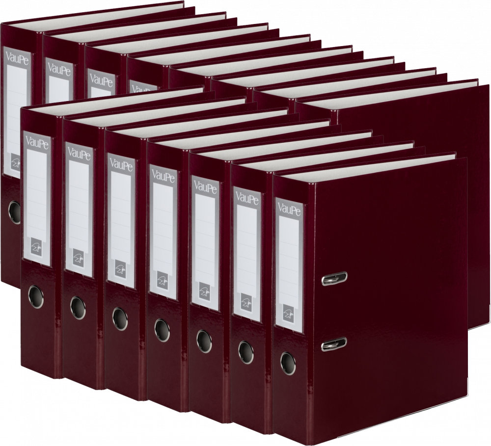 15x Segregator A4 VauPe FCK, 75mm, do 500 kartek, brązowy