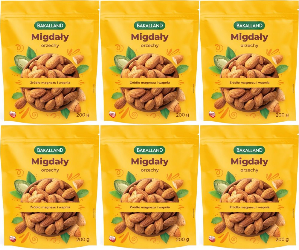 6x Migdały łuskane Bakalland, 200g