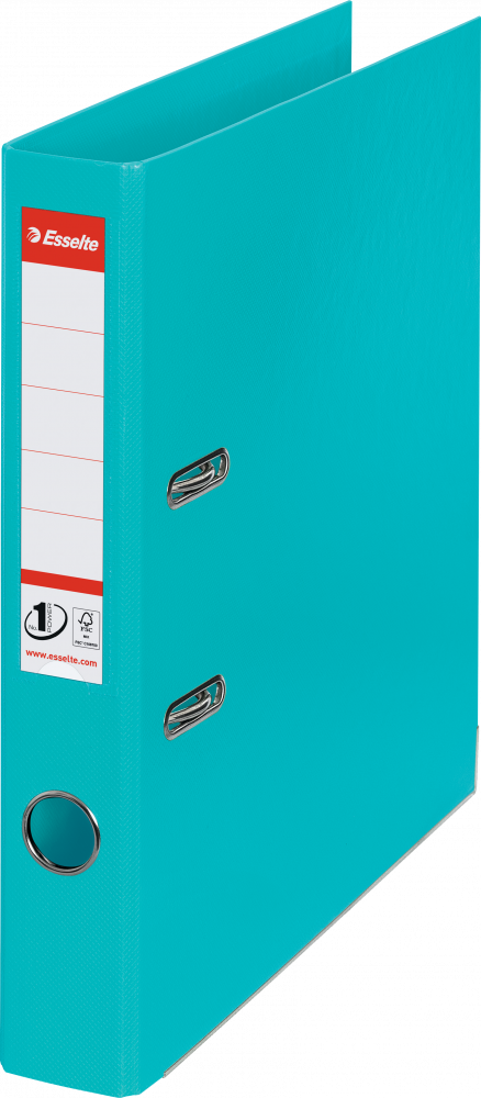 Segregator A4 Esselte No.1 Power, 50mm, do 350 kartek turkusowy
