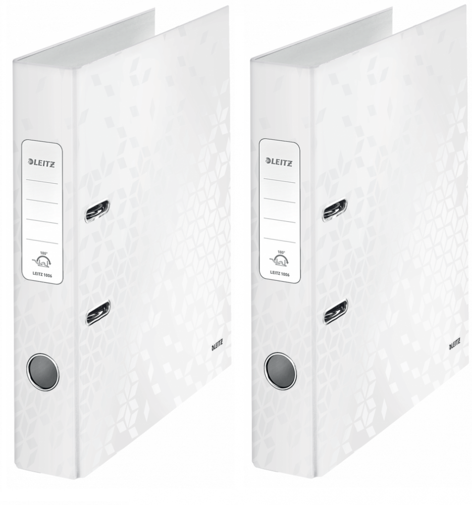 2x Segregator A4 Leitz Wow 180°, 50mm, do 350 kartek biały