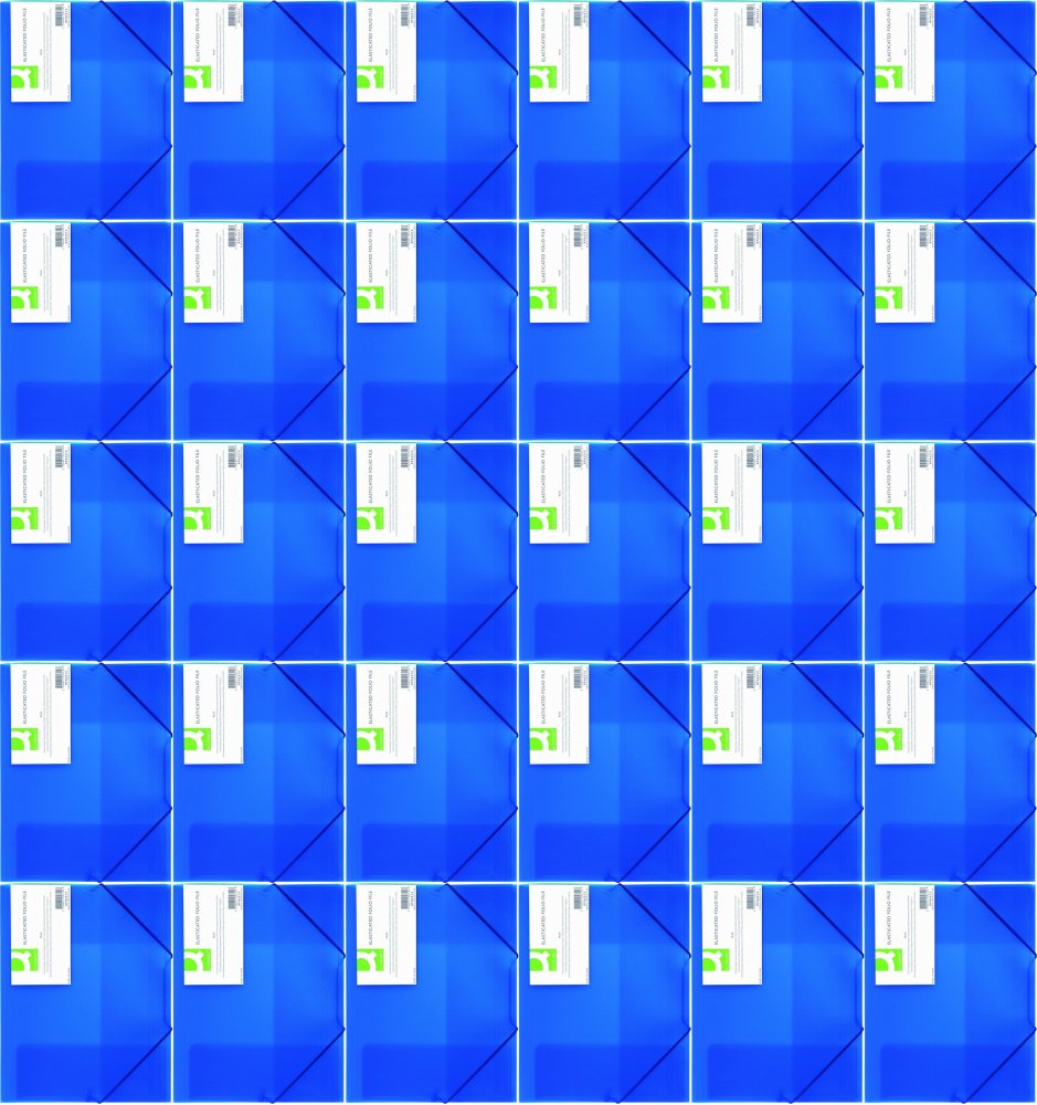 96x Teczka z gumką Q-connect, A4, plastikowa, 3-skrzydłowa, transparentny niebieski