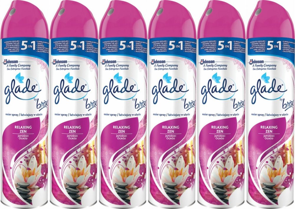6x Odświeżacz powietrza Glade by Brise, spray, Japoński Ogród, 300ml