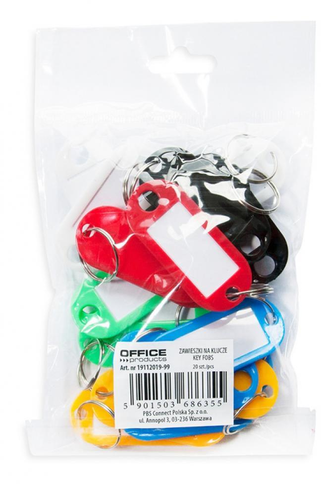 Zawieszki do kluczy Office products, 20 sztuk, mix kolorów