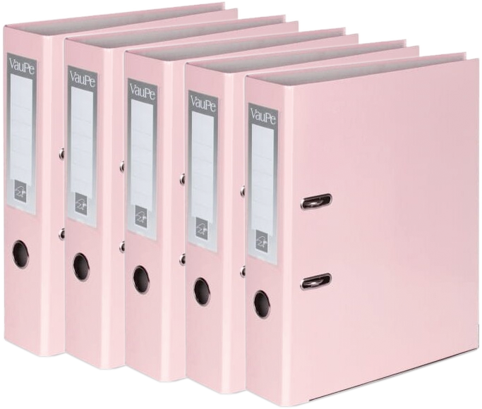 5x Segregator A4 VauPe FCK, szerokość grzbietu 50mm, pastelowy różowy
