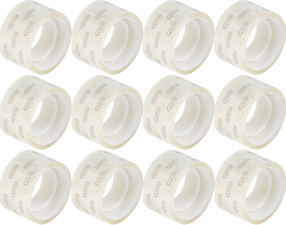 12x Taśma klejąca Grand, 24mm x 10yd, przezroczysty