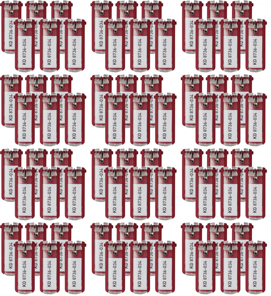 12x Zawieszki do kluczy Durable, 6 sztuk, czerwony