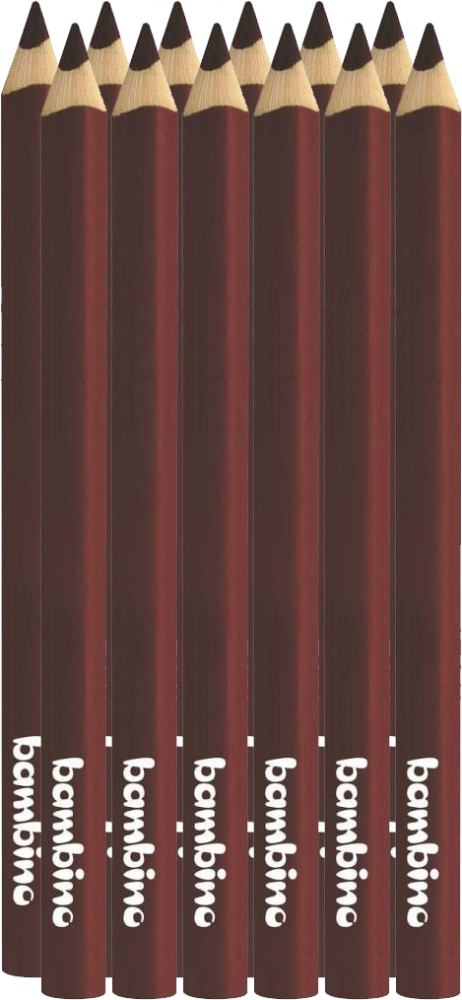 Kredki Bambino, w oprawie drewnianej, trójkątne, 12 sztuk, brązowy