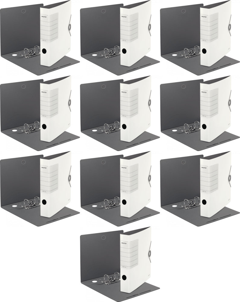 10x Segregator Leitz Active Solid 180°, A4, 62 mm, do 350 kartek biały