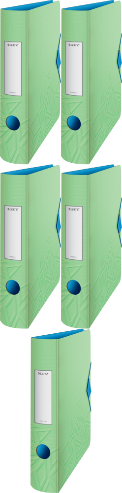 5x Segregator A4 Leitz 180° Active Urban Chic, 65mm, do 350 kartek, zielony