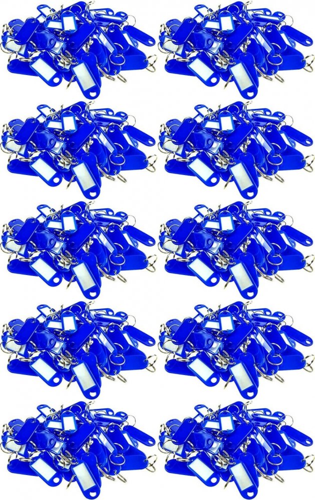 10x Zawieszki do kluczy Wisplast, jednostronne, 50 sztuk, niebieski
