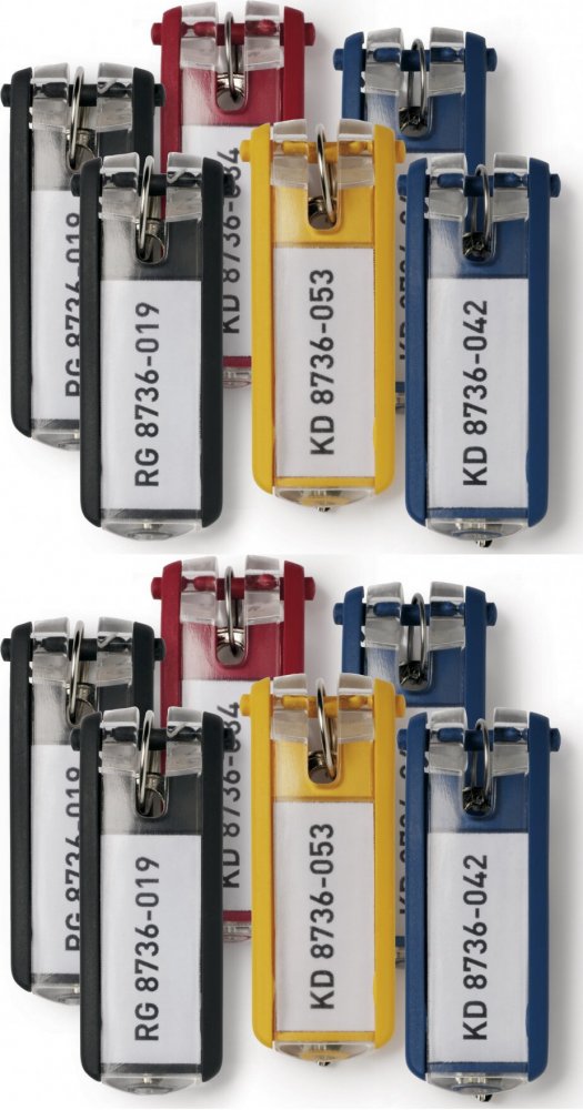 2x Zawieszki do kluczy Durable, 6 sztuk, mix kolorów