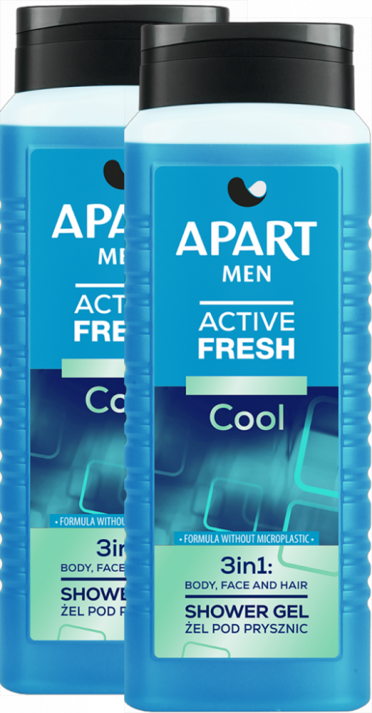 2x Żel pod prysznic Apart 3w1 Men, Active Fresh Cool, 500ml