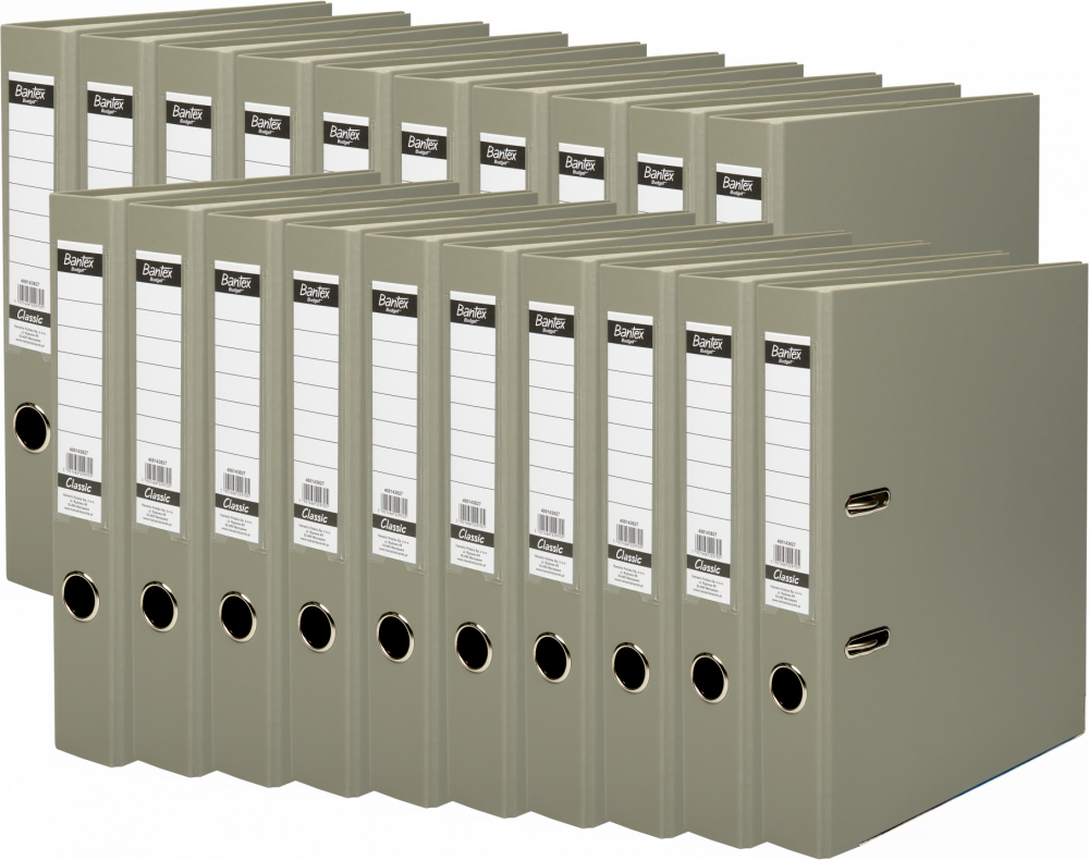 20x Segregator A4 Bantex Budget Classic, 50mm, do 350 kartek, szary
