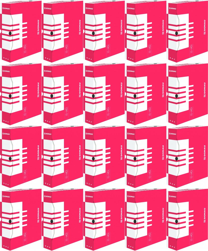 20x Pudło archiwizacyjne Donau, 80mm, czerwony