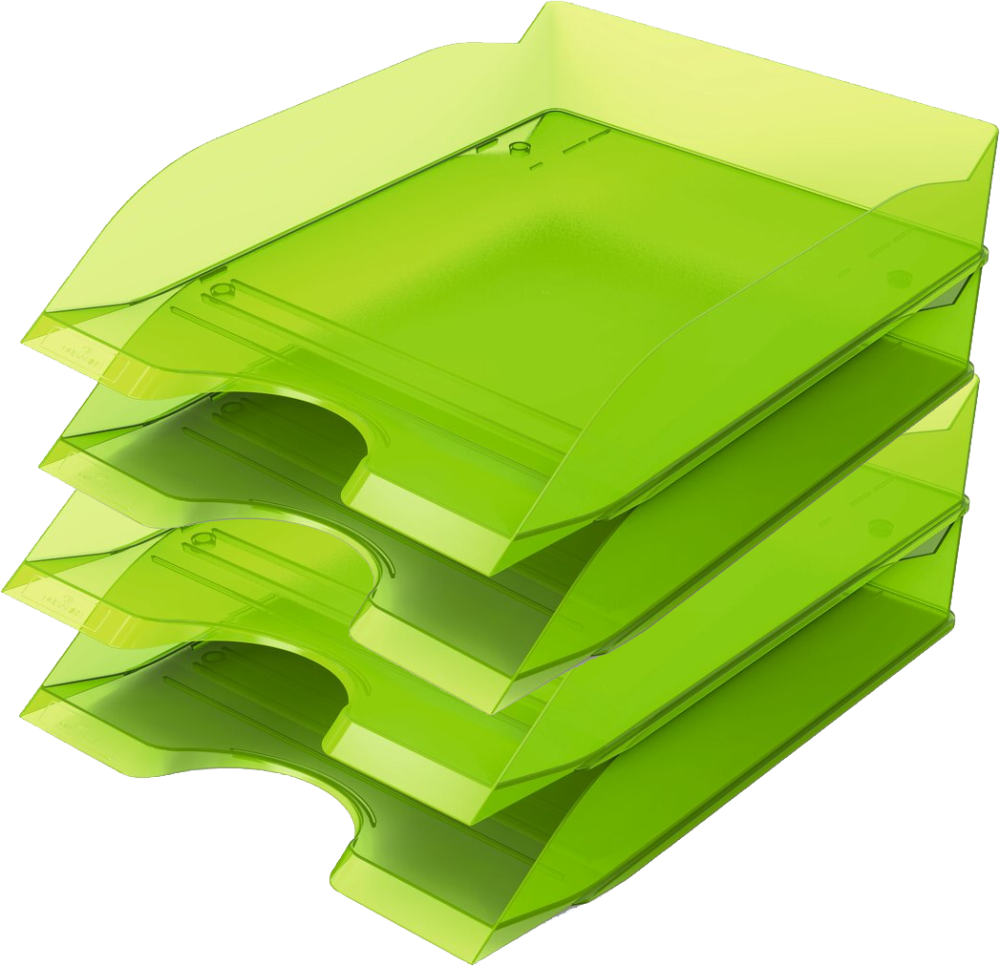 4x Półka na dokumenty Durable Basic, A4, plastikowa, przezroczysty zielony