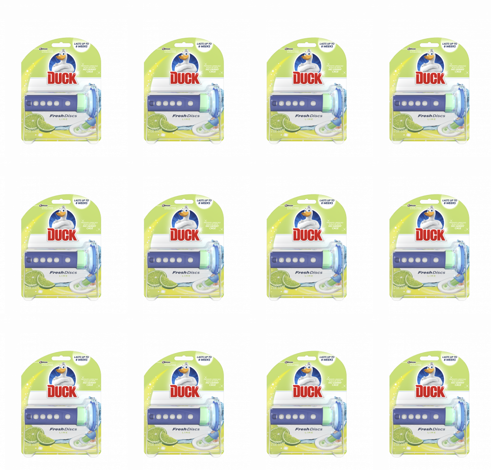 12x Krążki żelowe do wc Duck Fresh Discs Lime, 6 sztuk+ dyspenser, limonka