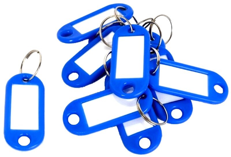 Zawieszki do kluczy D.Rect, 10 sztuk, niebieski