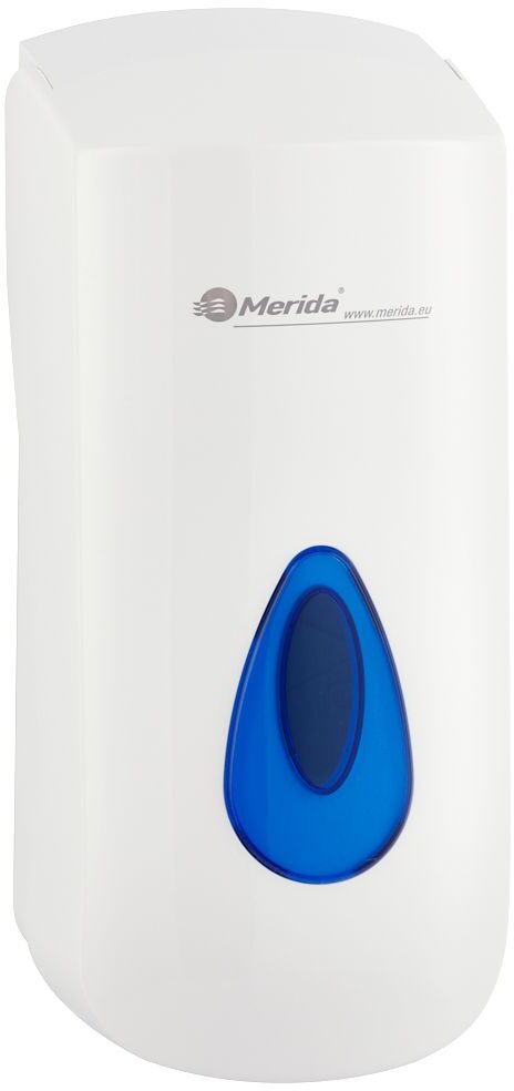 Dozownik do mydła w pianie Merida Top, na wkłady 700g, okienko niebieskie, biały