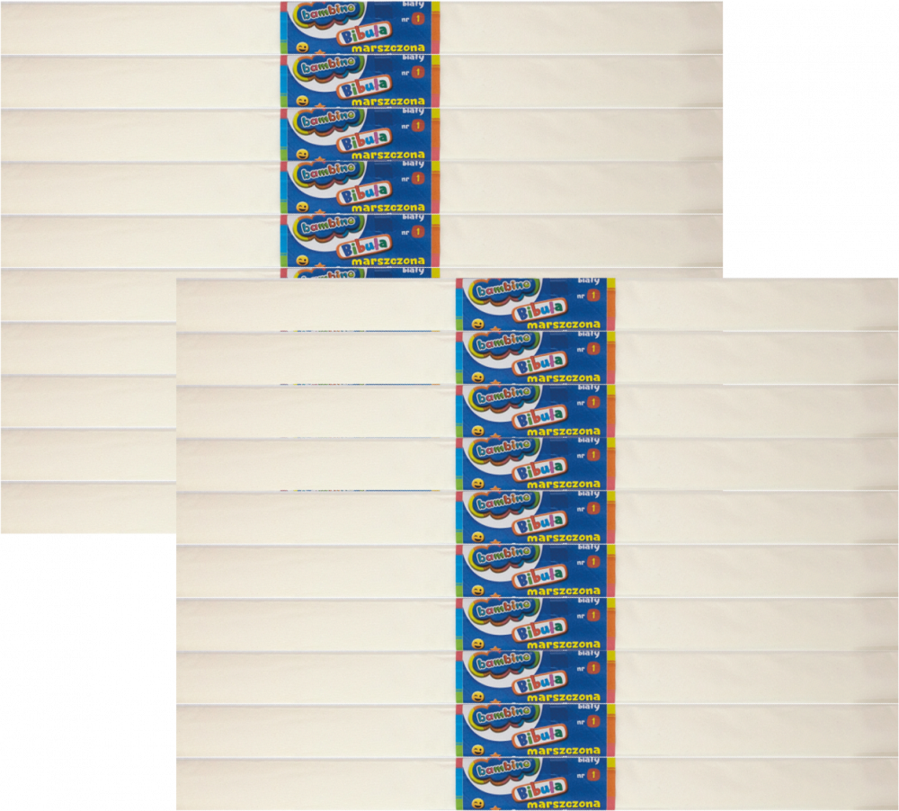 25x Bibuła marszczona Bambino, 200x50cm, biały