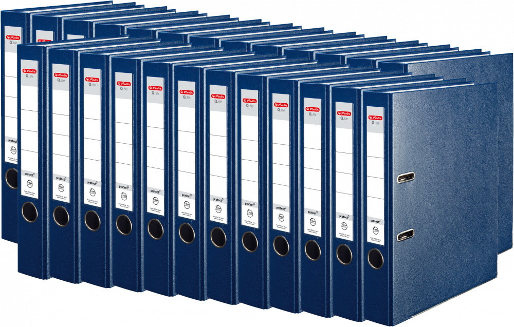 25x Segregator A4 Herlitz Q.file, 50mm, granatowy