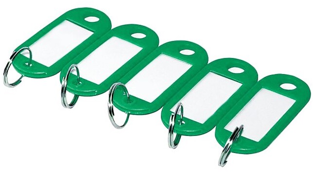 Zawieszki do kluczy Argo, plastik, 100 sztuk, zielony