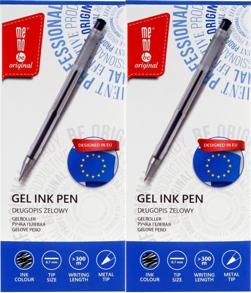 24x Długopis żelowy MemoBe, 0.7mm, czarny