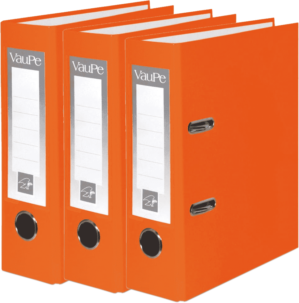 3x Segregator A5 VauPe FCK, 75mm, do 500 kartek, pomarańczowy