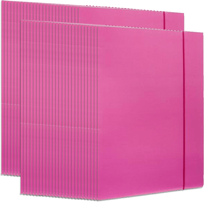 50x Teczka kartonowa z gumką lakierowana Barbara, A4, 3mm, różowy