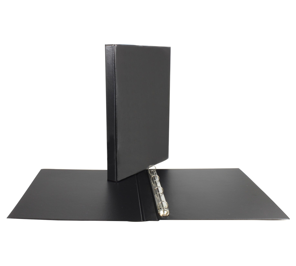 Segregator prezentacyjny Biurfol Panorama, A4, szerokość grzbietu 25mm, do 120 kartek, 4 ringi, czarny