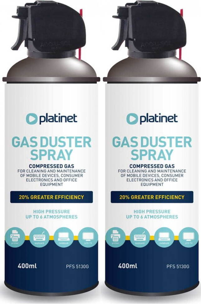 2x Sprężone powietrze Platinet PFS5130G, z pistoletem, 400ml